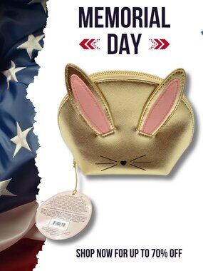 Too Faced Bunny makeup pouch Golden